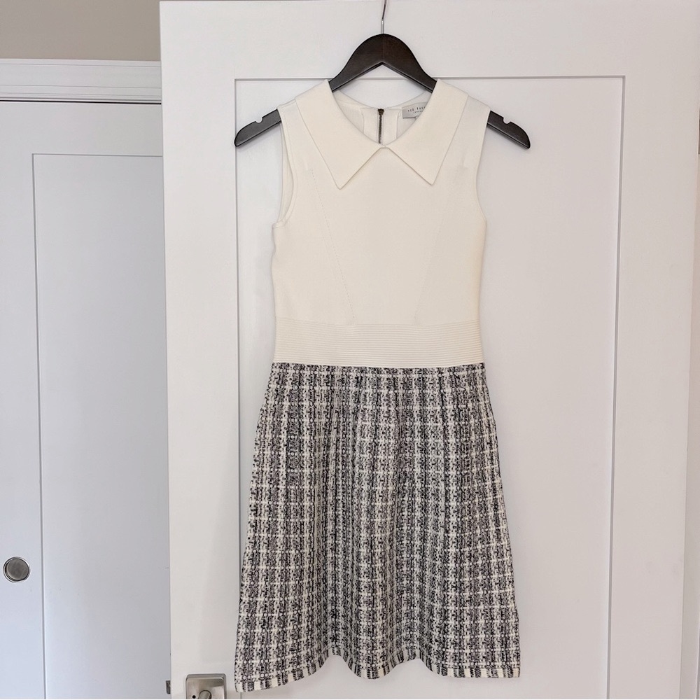 Ted Baker Knit Bodice Shift Dress (Ted size 1) NWT